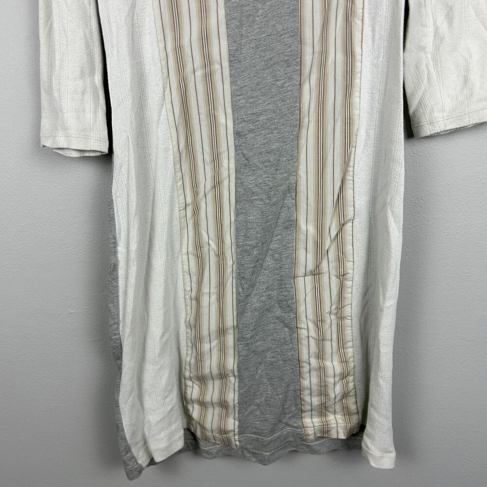 Prairie Underground Lagenlook Gray Patchwork Long Sleeve Tunic Layering Dress S - Picture 3 of 6